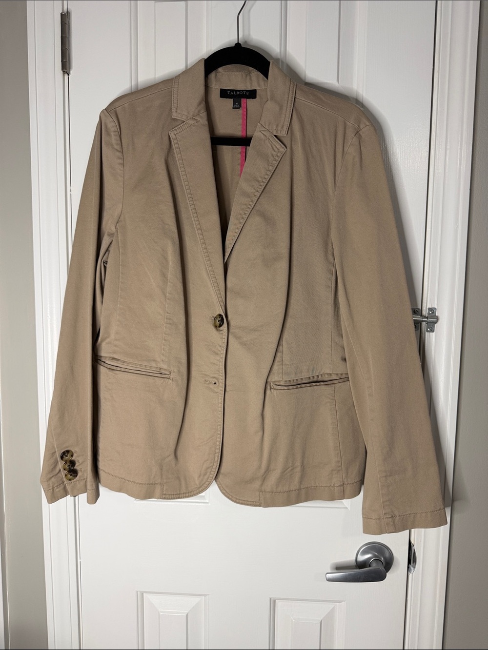 Talbots Tan Double-Button Tailored Blazer